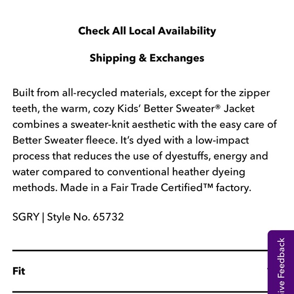 Patagonia kids Salt Grey Better Sweater Jacket - Picture 3 of 5